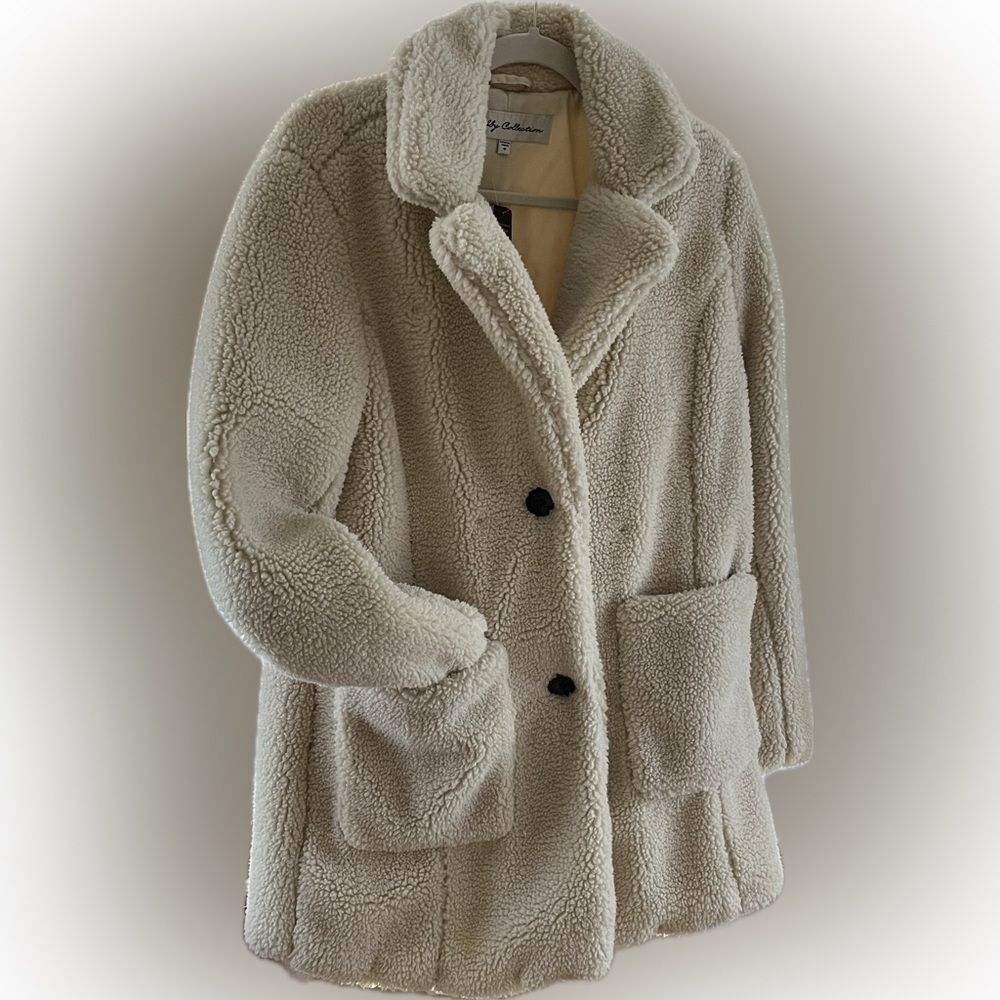Women’s Sherpa Fleece Cozy button Front Cream Teddy coat